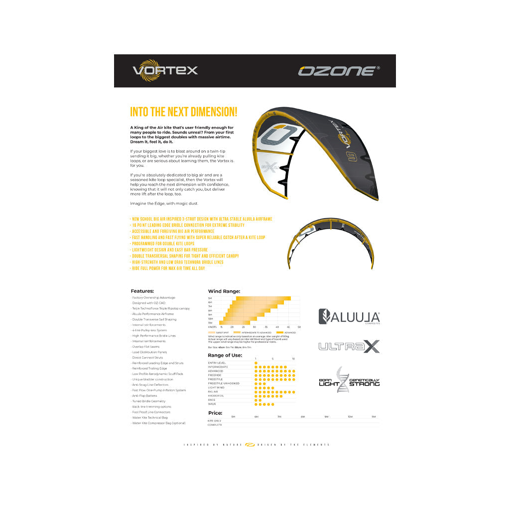 Ozone Vortex Ultra-X Kiteboarding Kite