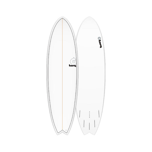 Torq TET Mod Fish White Pinline Surfboard