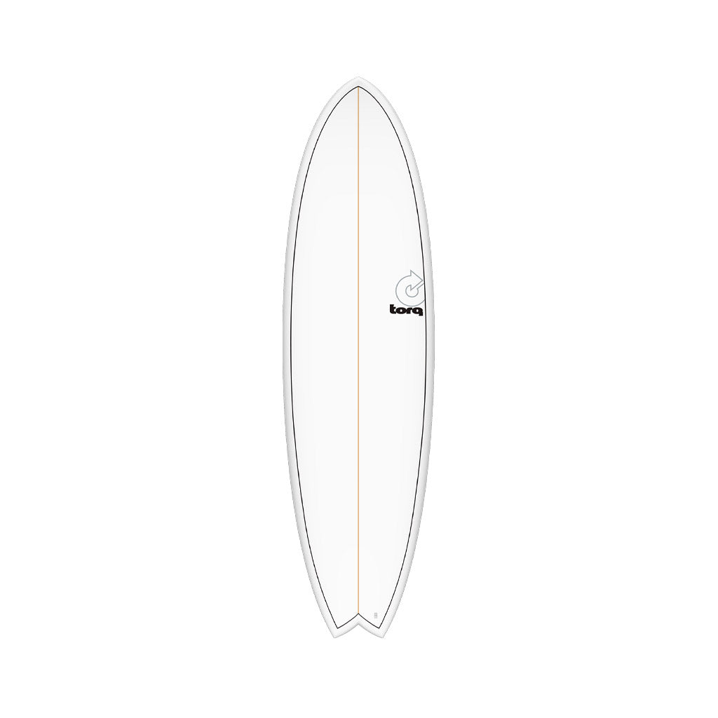  Torq TET Mod Fish White Pinline Surfboard