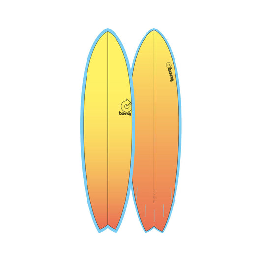  Torq TET Mod Fish Yellow/Orange Fade Surfboard