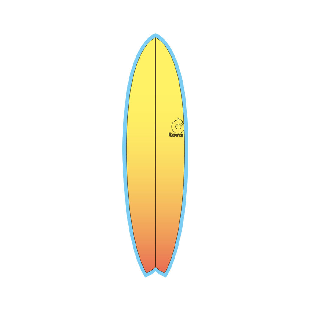  Torq TET Mod Fish Yellow/Orange Fade Surfboard