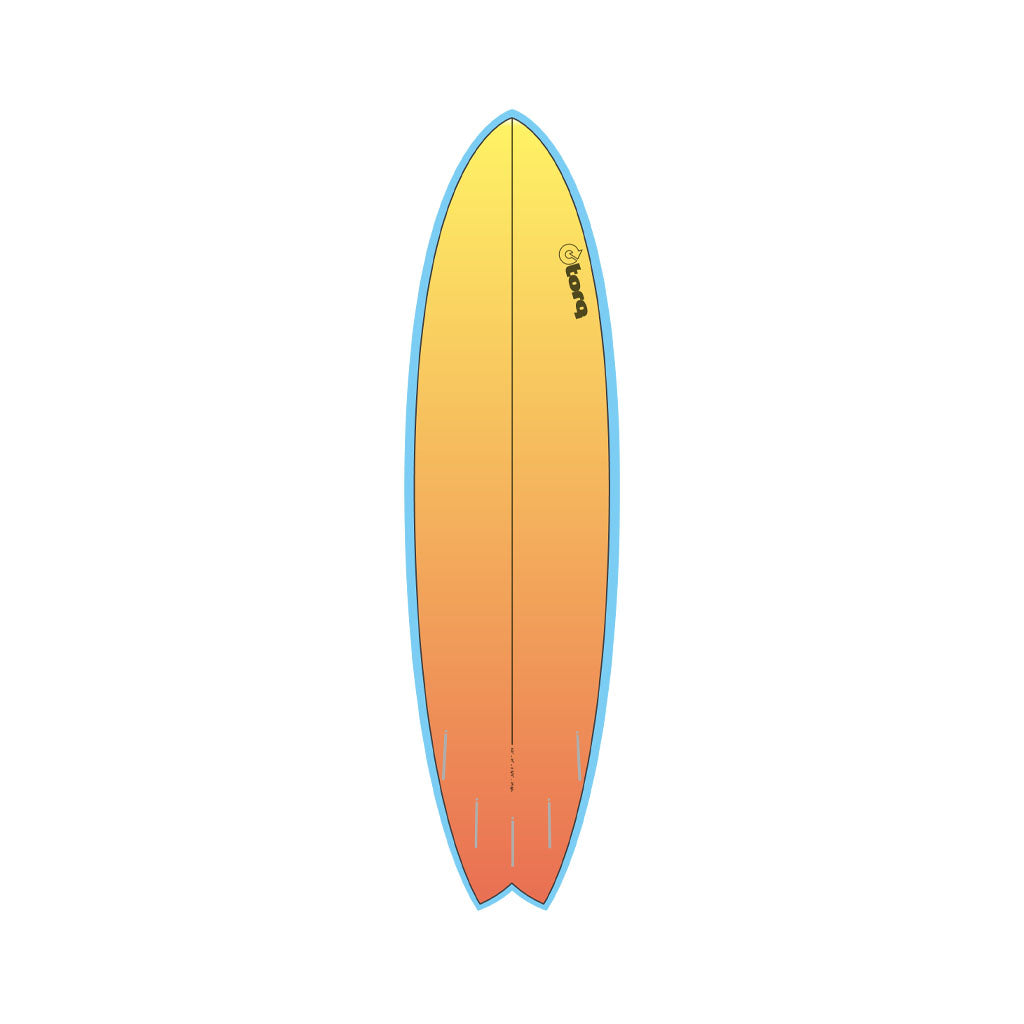  Torq TET Mod Fish Yellow/Orange Fade Surfboard
